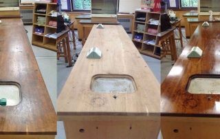 Sanding and Finishing Torquay Boys' Grammar School Wooden Desk and Table Tops