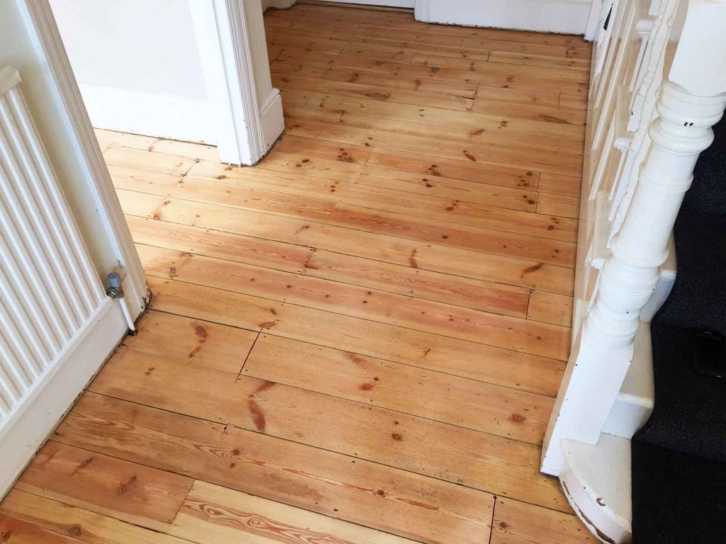 Hall wood floor restored