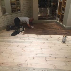 wood floor sanding staining and oiling at Amici Restaurant Torquay