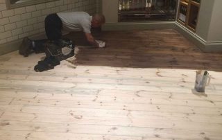 wood floor sanding staining and oiling at Amici Restaurant Torquay
