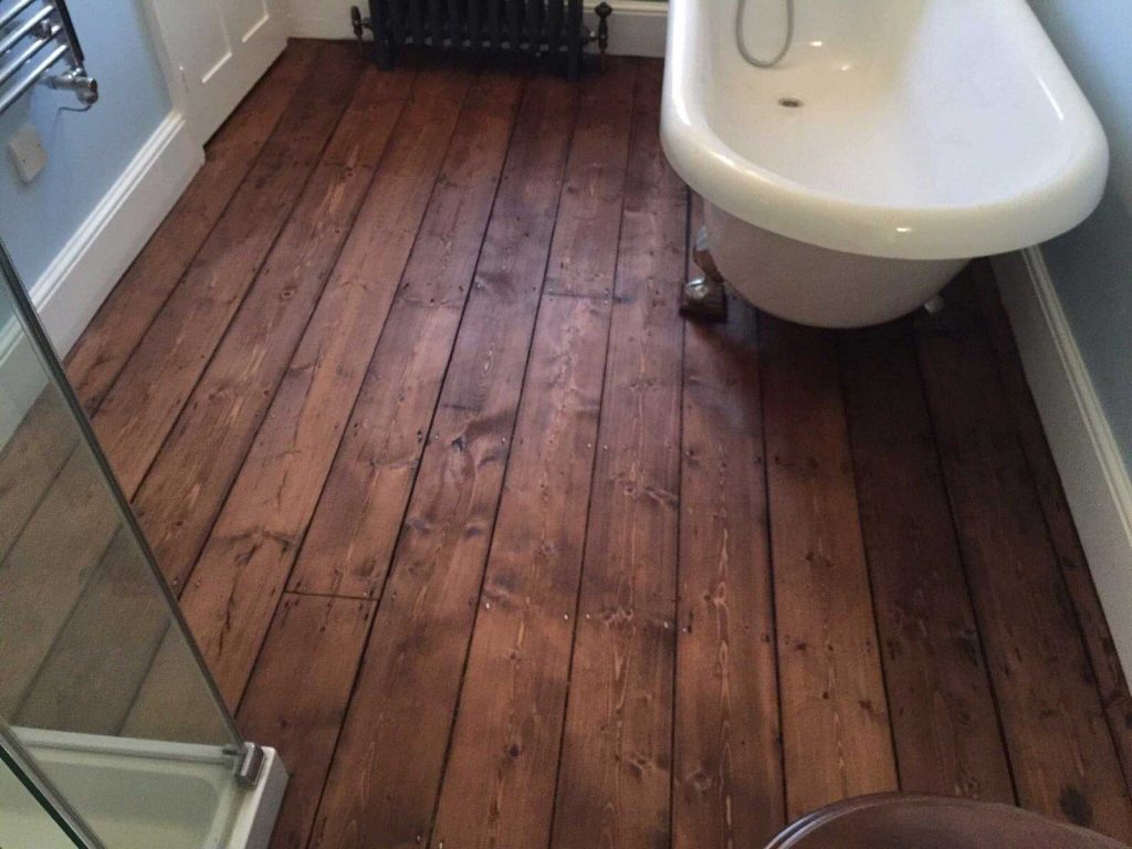 One of 20 wooden floors that have been sanded then stained with a Dark Oak Staining