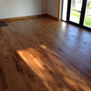 finished wooden floor after oil applied