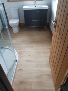 sanded bathroom wooden floor