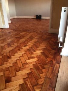 Finished repairs to herringbone parquet wood floor