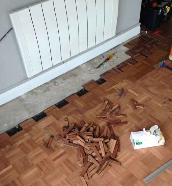 Repairs to Teak Five Finger Parquet Wooden Floor