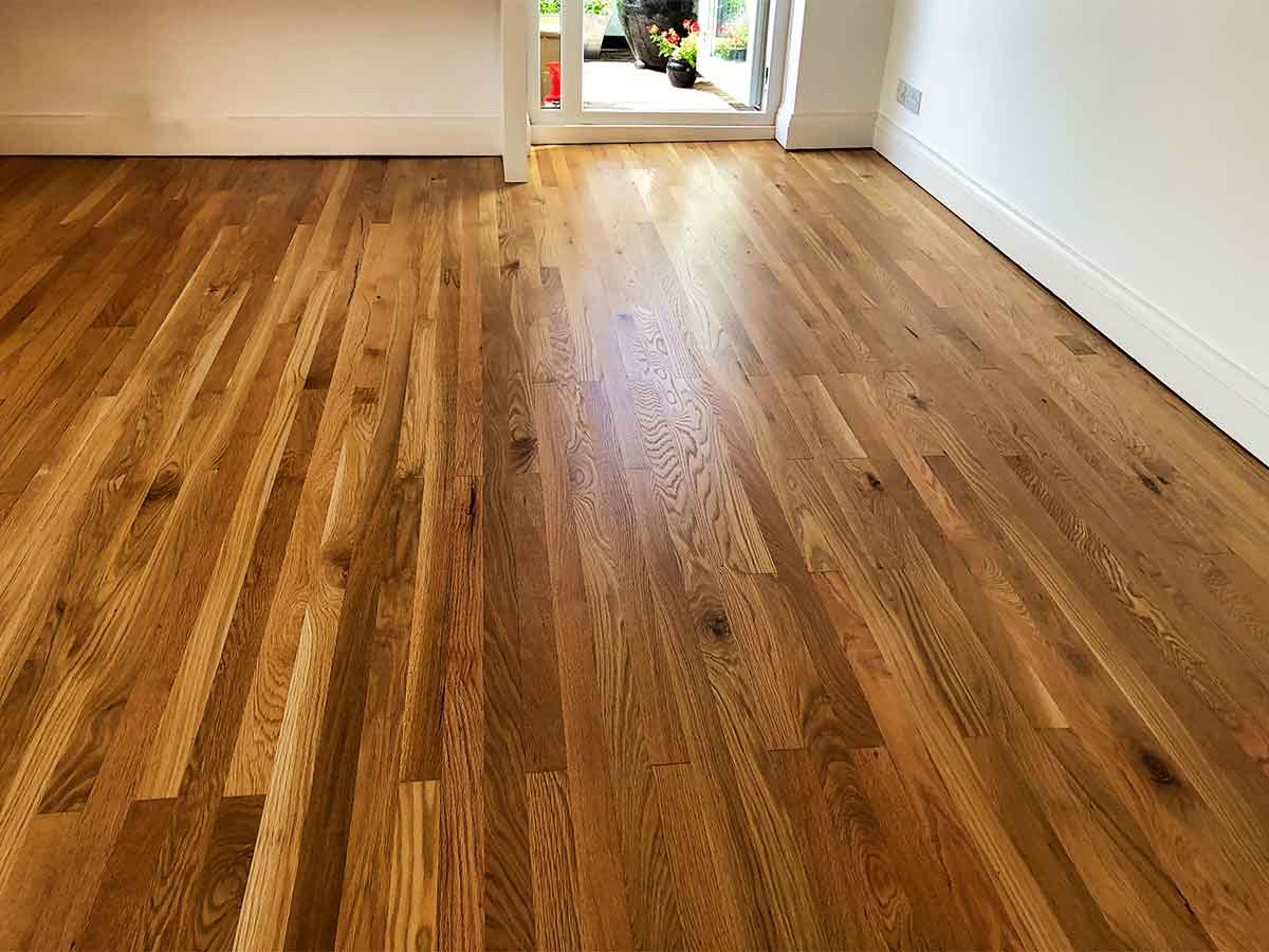 Oak wooden floor restored in Torquay