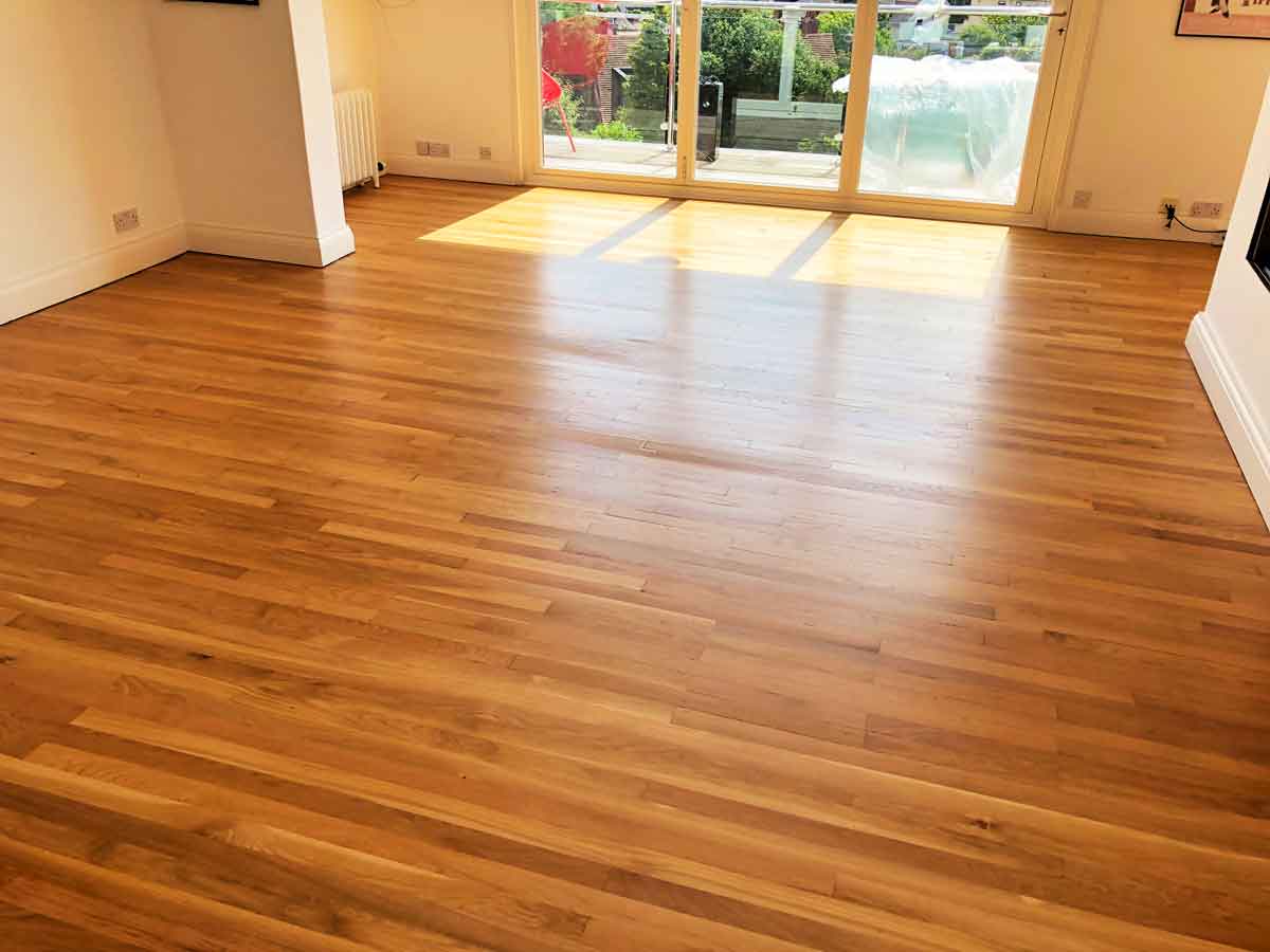 Restoration of oak wooden floor in Torquay